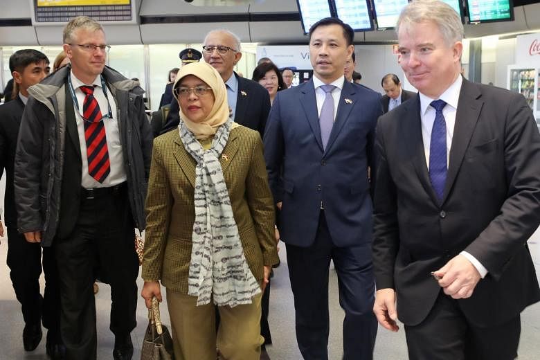 Presiden Halimah menggarisbawahi perlunya kemitraan yang lebih kuat dengan Jerman saat ia memulai kunjungan kenegaraannya