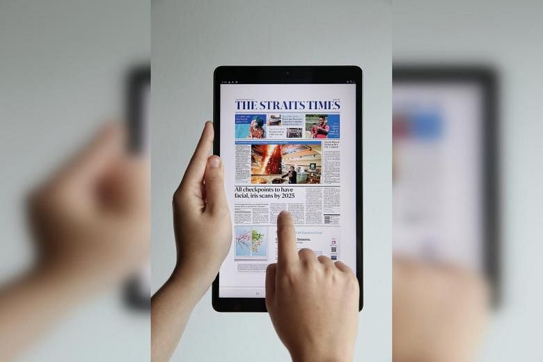 Tablet Berita The Straits Times: Fitur yang disesuaikan